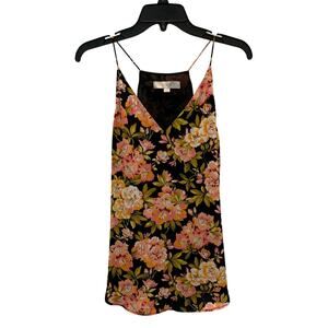 NWOT LOFT Bright Orange Pink Spaghetti Strap Shell Top Size SMALL